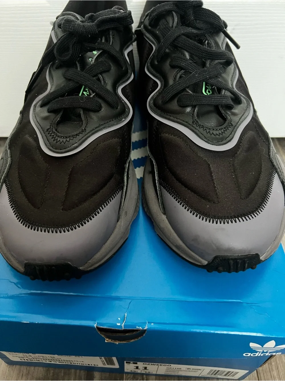 Adidas Ozweego 'Black Charcoal Screaming Green'